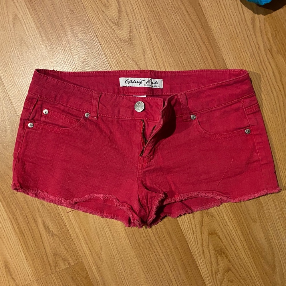 Pink jean shorts